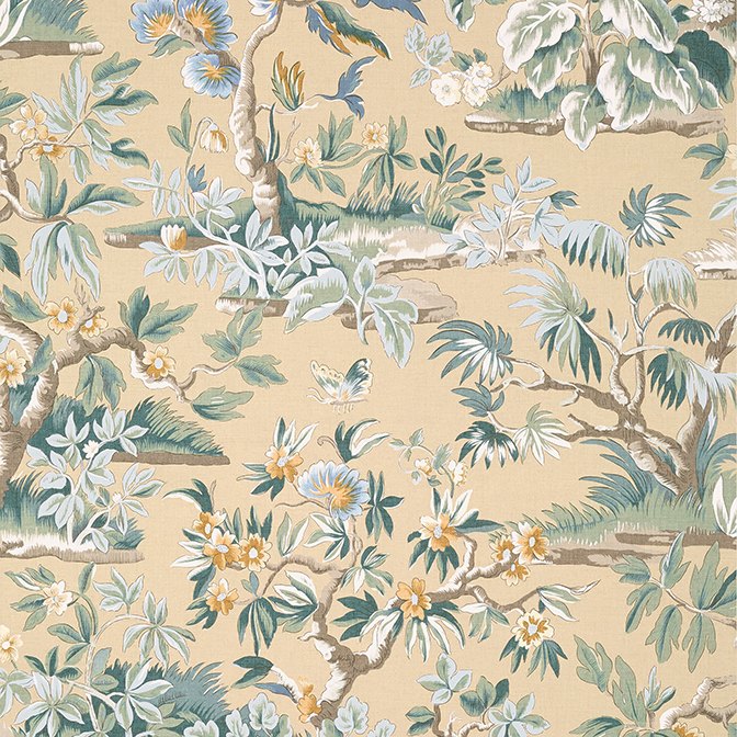 Anna French Elwood Wallpaper in Soft Gold